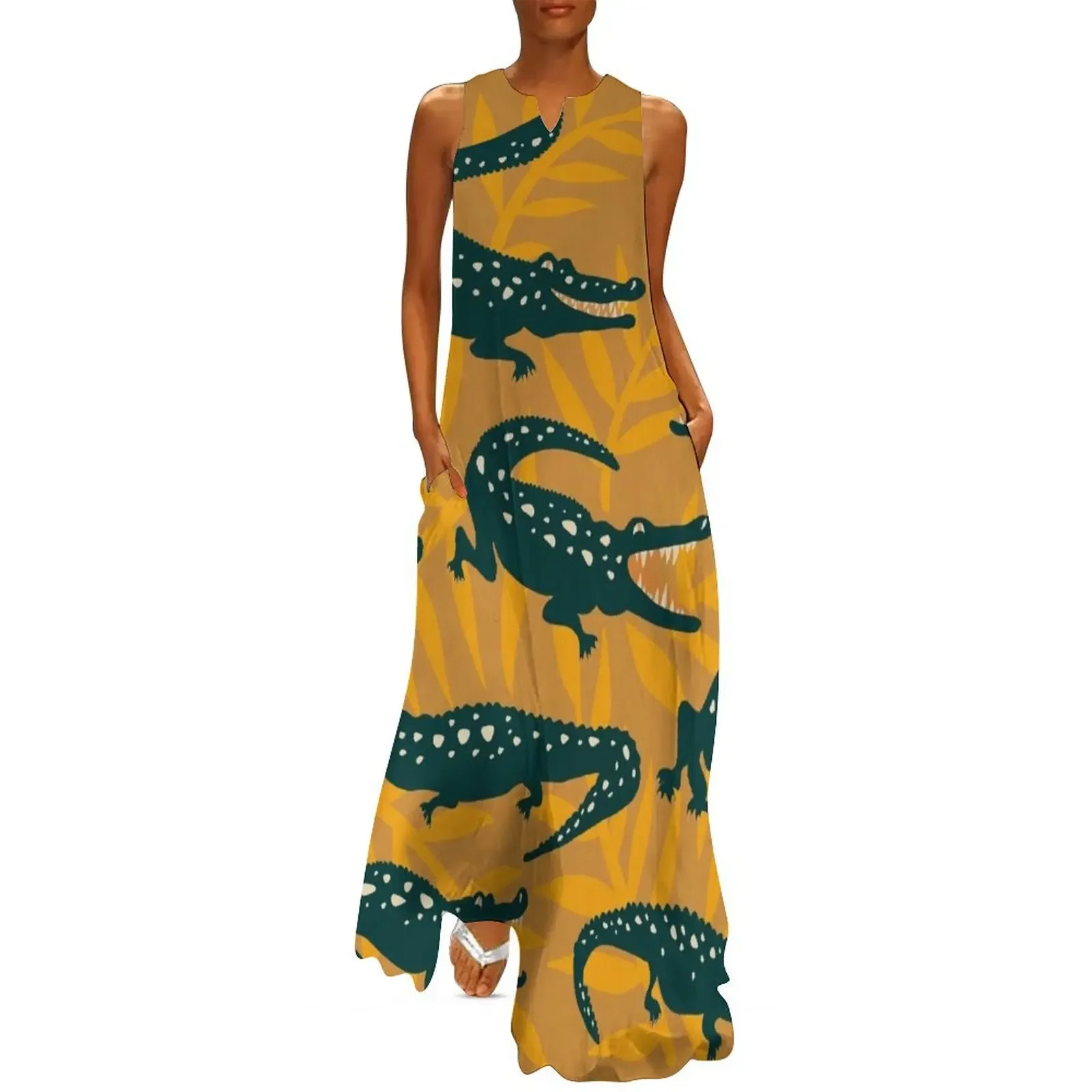 Alligator Collection – Ochre & Teal Long Dress luxury dress summer dress daily Clothing
Alligator Collection – Ochre & Teal Long Dress luxury dress summer dress daily Clothing