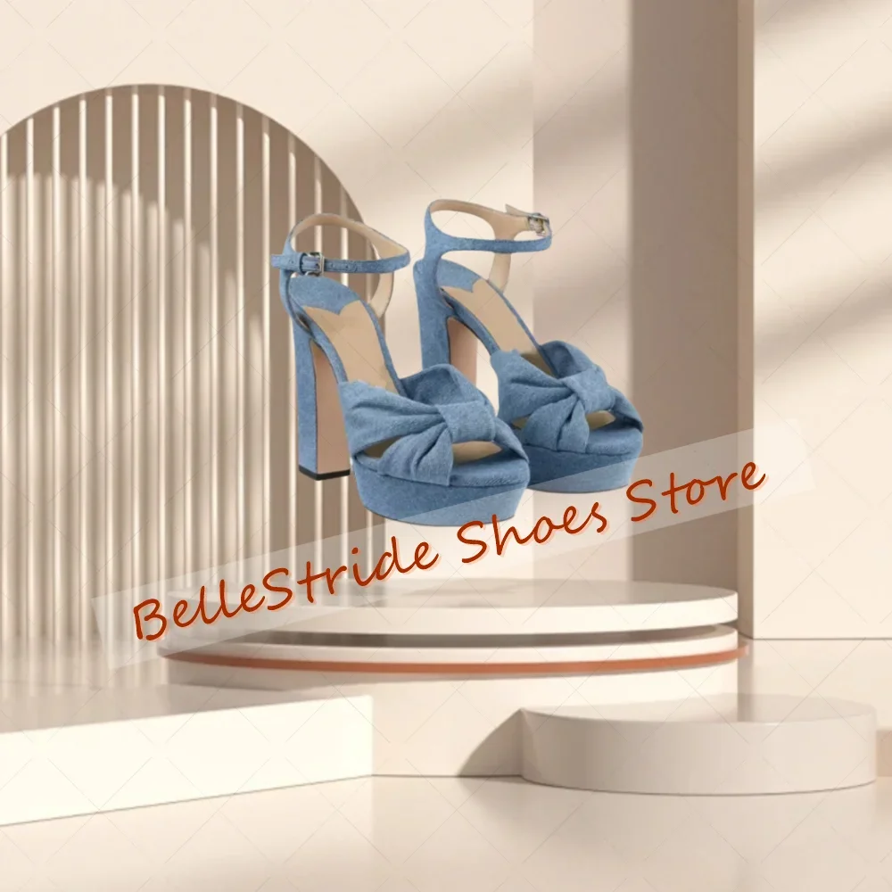 Blue Demin Platform Bow knot Sandals Open Toe Women Shoes Chunky High Heels Party Banquet Dating 2025 Zapatos Para Mujere
Blue Demin Platform Bow knot Sandals Open Toe Women Shoes Chunky High Heels Party Banquet Dating 2025 Zapatos Para Mujere