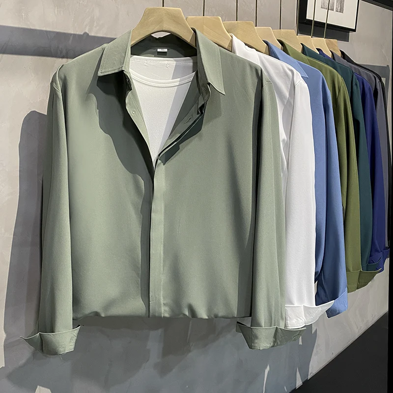 2024 New Men's Spring Autumn Long Sleeve Solid Shirt Male Button Loose Blouses Men Thin Turn Down Collar Casual Shirts H752
2024 New Men's Spring Autumn Long Sleeve Solid Shirt Male Button Loose Blouses Men Thin Turn Down Collar Casual Shirts H752