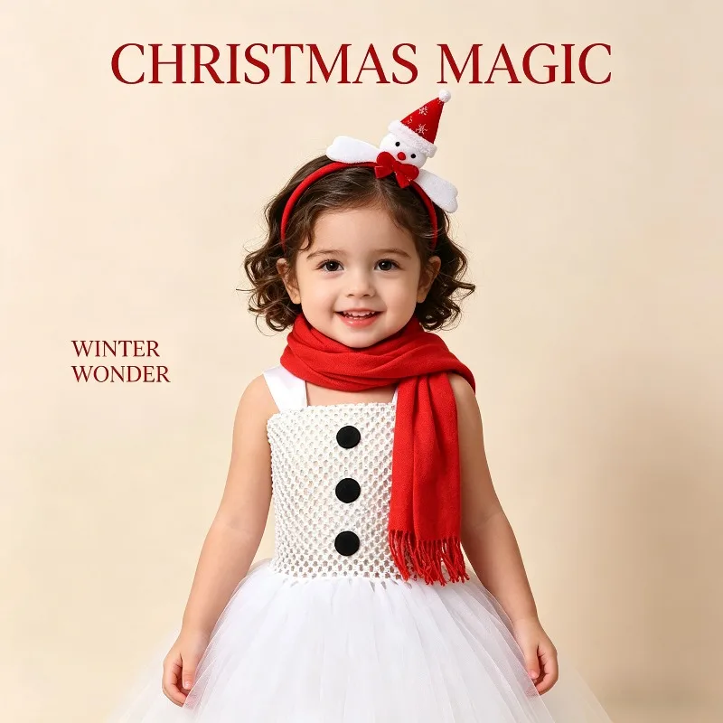 Christmas Princess Costume Dress Fluffy Tulle Skirt Holiday Party Stage Outfit Elegant Fancy Ball Gown White Snow Theme Cute
Christmas Princess Costume Dress Fluffy Tulle Skirt Holiday Party Stage Outfit Elegant Fancy Ball Gown White Snow Theme Cute