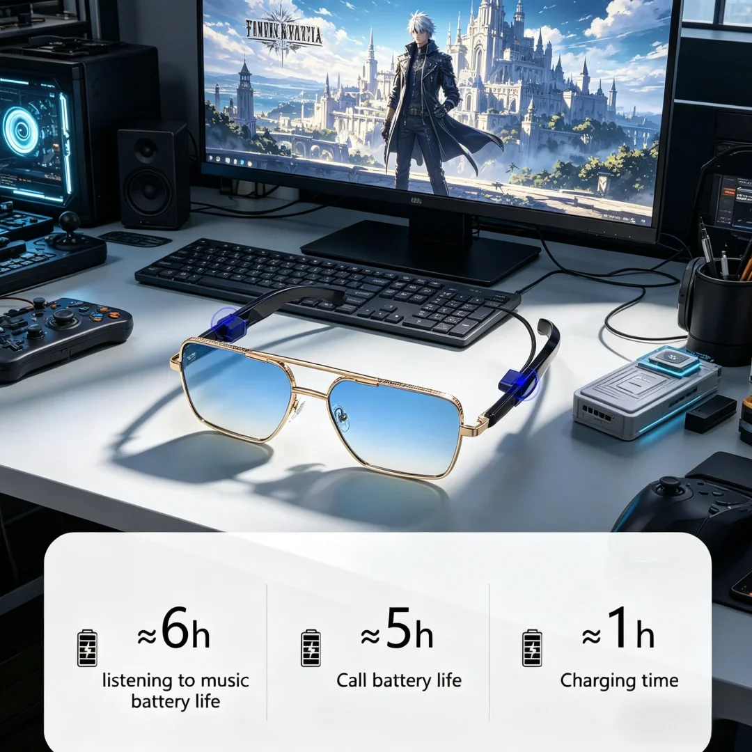 Exquisite Trendsetting AI Smart Glasses New Fashion Smart Glasses Earphone 2 In 1 Wireless Blue Tooth HD Call Remote Control
Exquisite Trendsetting AI Smart Glasses New Fashion Smart Glasses Earphone 2 In 1 Wireless Blue Tooth HD Call Remote Control