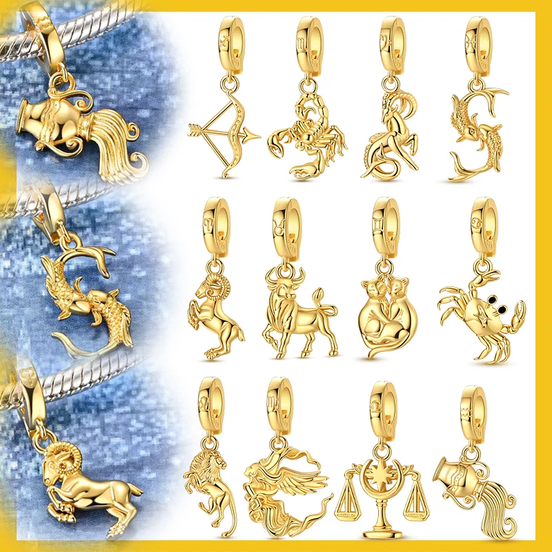 New Original 925 Sterling Silver Charms Beads The Twelve Zodiac Signs Pendant For Woman Jewelry Making DIY Gift
New Original 925 Sterling Silver Charms Beads The Twelve Zodiac Signs Pendant For Woman Jewelry Making DIY Gift