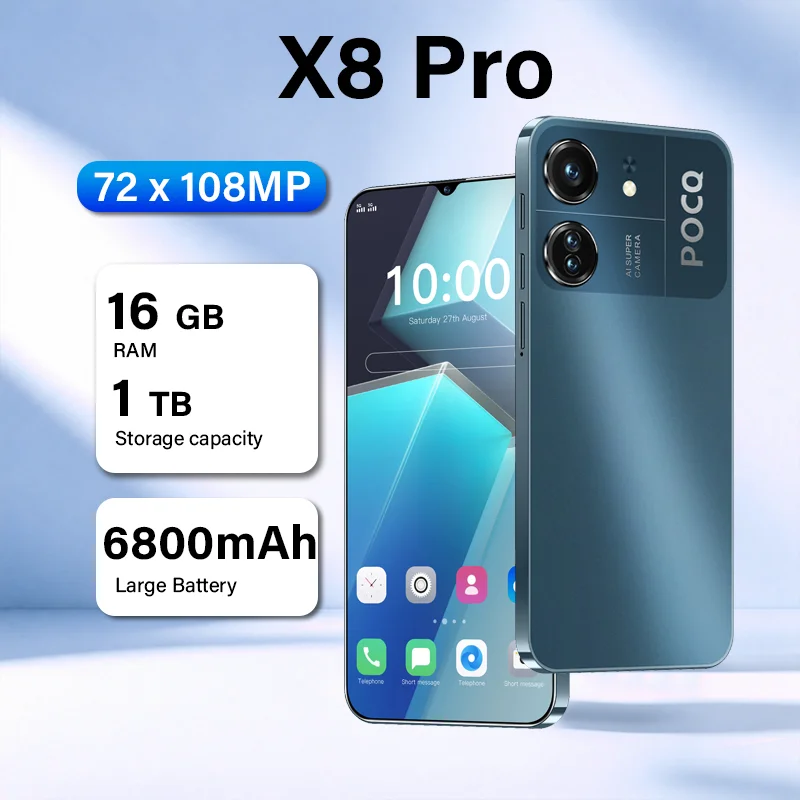 HOT Global Version X8 Pro Original High Quality 5G Standby 6.8"HD Dual Card Intelligent System 6800mAh Battery
HOT Global Version X8 Pro Original High Quality 5G Standby 6.8"HD Dual Card Intelligent System 6800mAh Battery