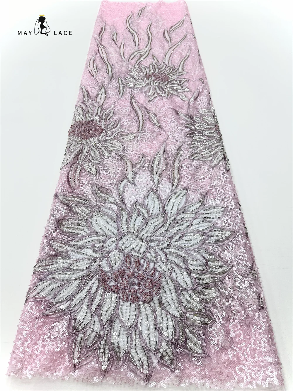 Pink African French Beaded Lace Fabrics 2025 High Quality Nigerian Sequins Lace French Tulle For Wedding Party Dresses Sewing
Pink African French Beaded Lace Fabrics 2025 High Quality Nigerian Sequins Lace French Tulle For Wedding Party Dresses Sewing