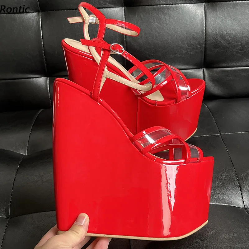 Rontic Real Pictures/женские летние сандалии на платформе, лакированные туфли на танкетке, на высоком каблуке с открытым носком, красивые красные туфли цвета фуксии для вечеринок, размер США 4-14
Rontic Real Pictures/женские летние сандалии на платформе, лакированные туфли на танкетке, на высоком каблуке с открытым носком, красивые красные туфли цвета фуксии для вечеринок, размер США 4-14