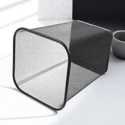 Black Metal Mesh Wastebasket Sturdy Iron Trash Can Breathable Design Garbage Bin for Kitchen Bedroom Living Room Office
Black Metal Mesh Wastebasket Sturdy Iron Trash Can Breathable Design Garbage Bin for Kitchen Bedroom Living Room Office