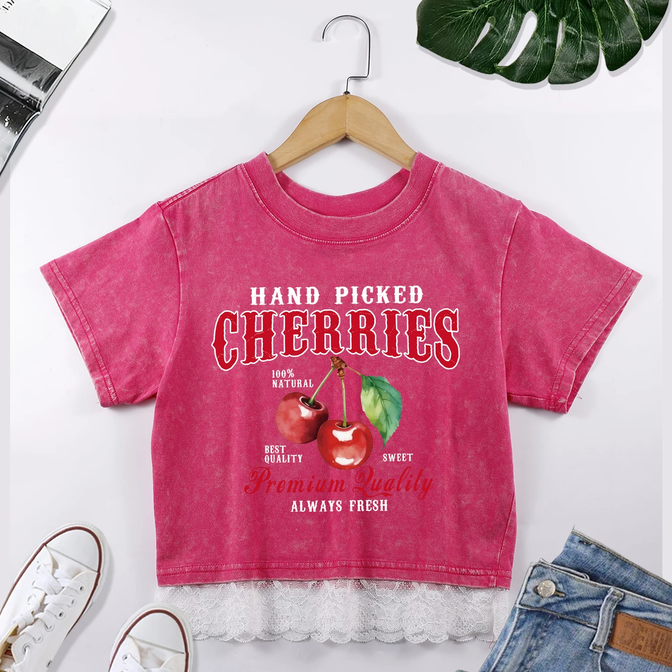 Ручная работа Cherries Always Fresh с принтами, стираная тонкая футболка, женская летняя кружевная футболка, креативная одежда в стиле ретро, повседневная укороченная хлопковая футболка
Ручная работа Cherries Always Fresh с принтами, стираная тонкая футболка, женская летняя кружевная футболка, креативная одежда в стиле ретро, повседневная укороченная хлопковая футболка