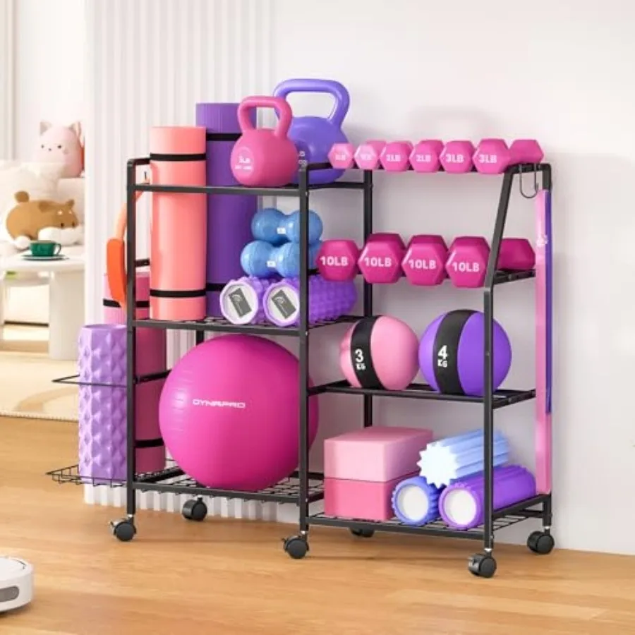 Dumbbell Rack, Weight Rack for Home Gym, Yoga Mat Storage Rack, Exercise Equipment Storage with Wheels and Hooks, Home Gym Equi
Dumbbell Rack, Weight Rack for Home Gym, Yoga Mat Storage Rack, Exercise Equipment Storage with Wheels and Hooks, Home Gym Equi