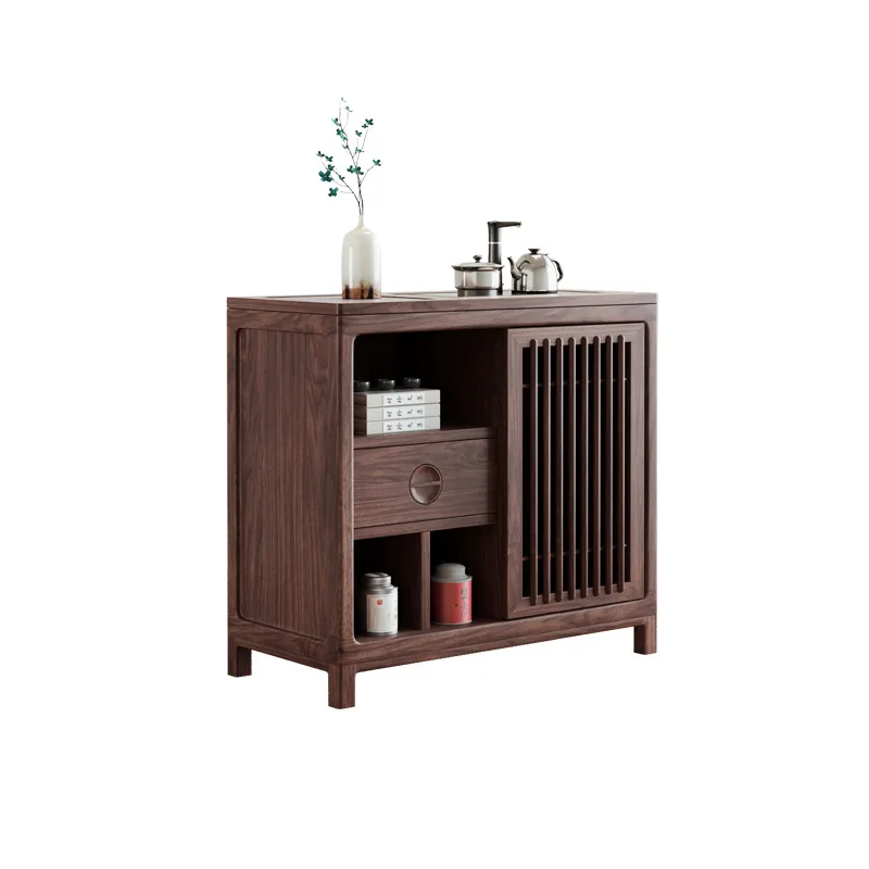 Tea cabinet, solid wood walnut color, new Chinese tea table, side cabinet
Tea cabinet, solid wood walnut color, new Chinese tea table, side cabinet