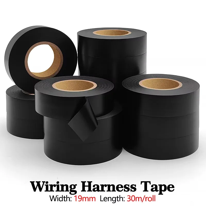 25-30M Black PVC Electrical Tape High Viscosity Waterproof Wear-Resistant Insulation for Automotive Wiring Harness
25-30M Black PVC Electrical Tape High Viscosity Waterproof Wear-Resistant Insulation for Automotive Wiring Harness