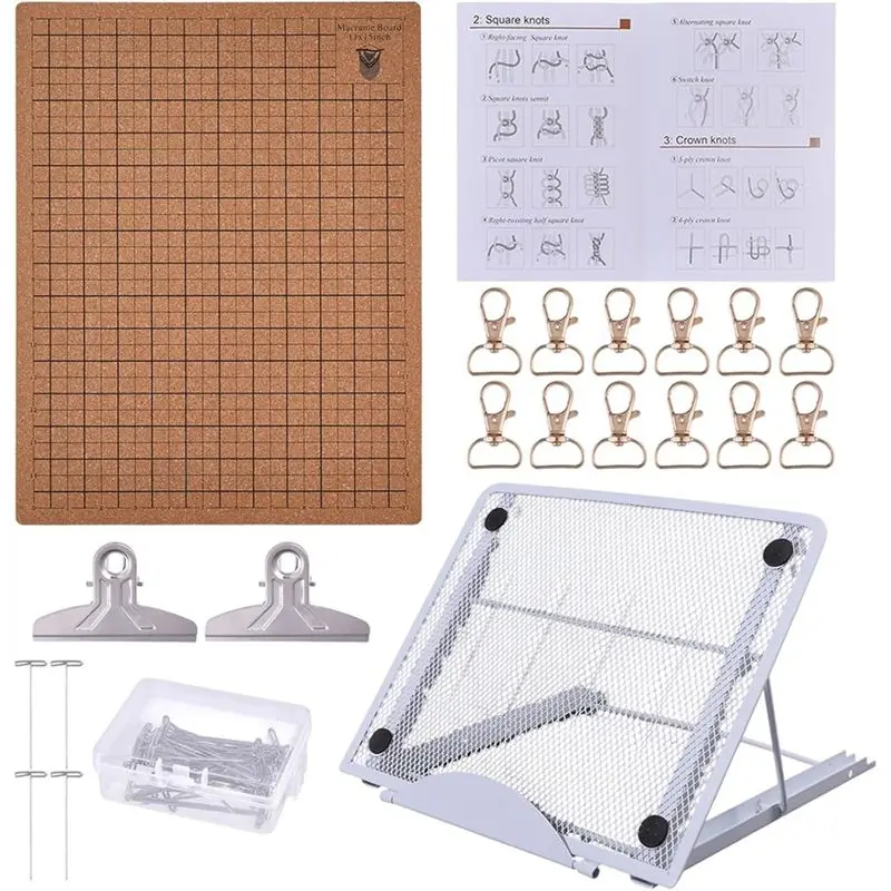 A24F-12X16inch Macrame Board And 100Pcs Pins With Adjustable Stand Weaving Tool Supplies For Braiding Cording Bracelet
A24F-12X16inch Macrame Board And 100Pcs Pins With Adjustable Stand Weaving Tool Supplies For Braiding Cording Bracelet