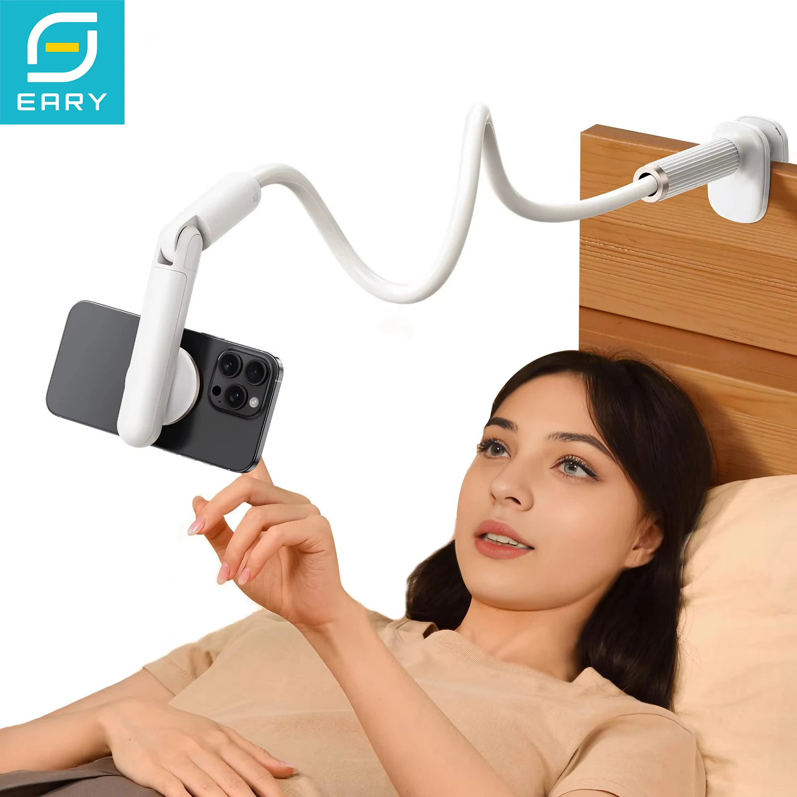 Eary Magnetic Gooseneck Phone Holder Mount for Bed Flexible Long Arm Overhead Stand 360°Rotatable Bracket for iPhone Cellphones
Eary Magnetic Gooseneck Phone Holder Mount for Bed Flexible Long Arm Overhead Stand 360°Rotatable Bracket for iPhone Cellphones