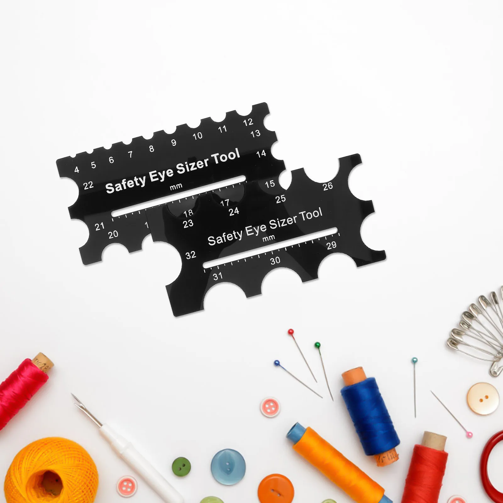 2pcs Eye Sizing Tool Craft Measuring Ruler For Eye Installation Diy Crochet Assembly Safety Eyes Placement Guide Plastic Sizing
2pcs Eye Sizing Tool Craft Measuring Ruler For Eye Installation Diy Crochet Assembly Safety Eyes Placement Guide Plastic Sizing