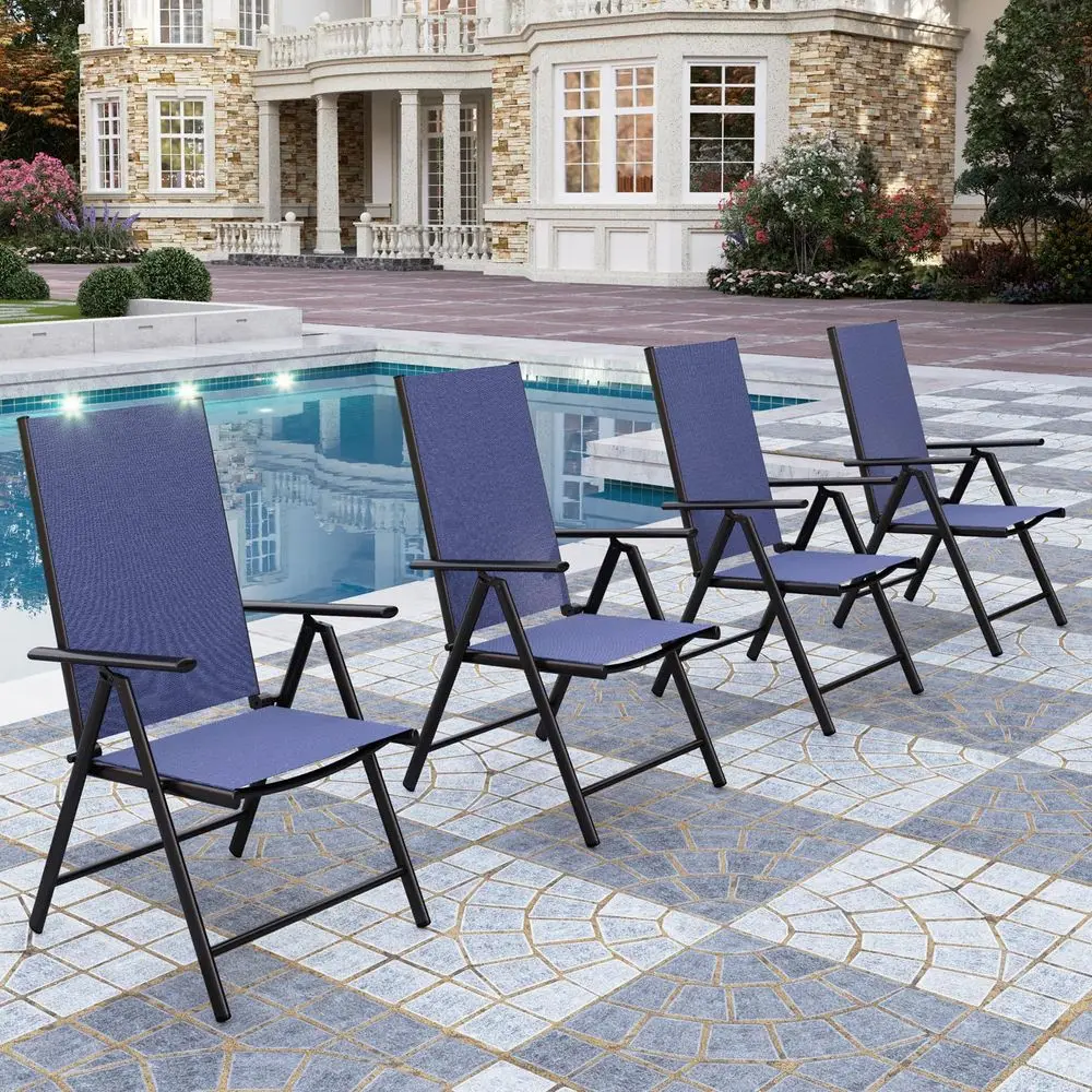 Patio Folding Chairs Set of 4, Portable Outdoor Dining Chairs with Adjustable Backrest for Outside, Garden, Lawn amp Yard, No A
Patio Folding Chairs Set of 4, Portable Outdoor Dining Chairs with Adjustable Backrest for Outside, Garden, Lawn amp Yard, No A