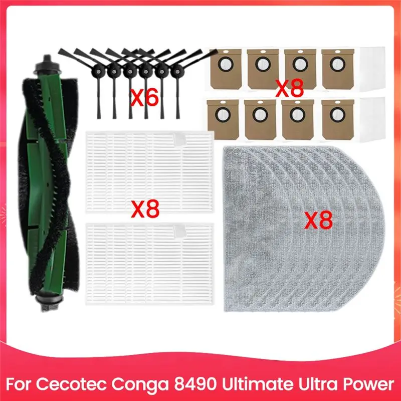 Benchmade Quality For Cecotec Conga 8490 Ultimate Ultra Power Accessories Kit Main Brush Side Brush HEPA Filter Mop Cloth Dust B
Benchmade Quality For Cecotec Conga 8490 Ultimate Ultra Power Accessories Kit Main Brush Side Brush HEPA Filter Mop Cloth Dust B