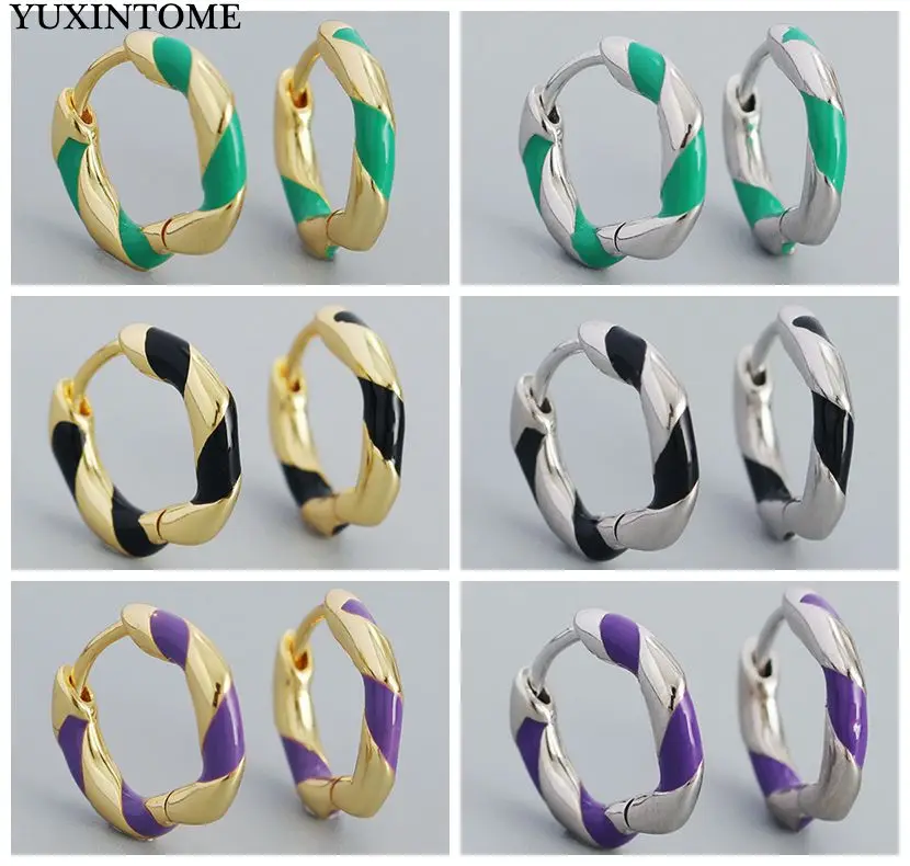 YUXINTOME 925 Sterling Silver Ear Needle Enamel Hoop Earrings Round Earrings Fashion Trend Ear Buckle For Women Fine Jewelry
YUXINTOME 925 Sterling Silver Ear Needle Enamel Hoop Earrings Round Earrings Fashion Trend Ear Buckle For Women Fine Jewelry