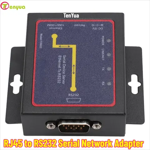 TXI022 RJ45 to RS232 Serial Network Adapter Bi Directional Transfer TCP IP Serial Network Adapter for Windows for Industrial