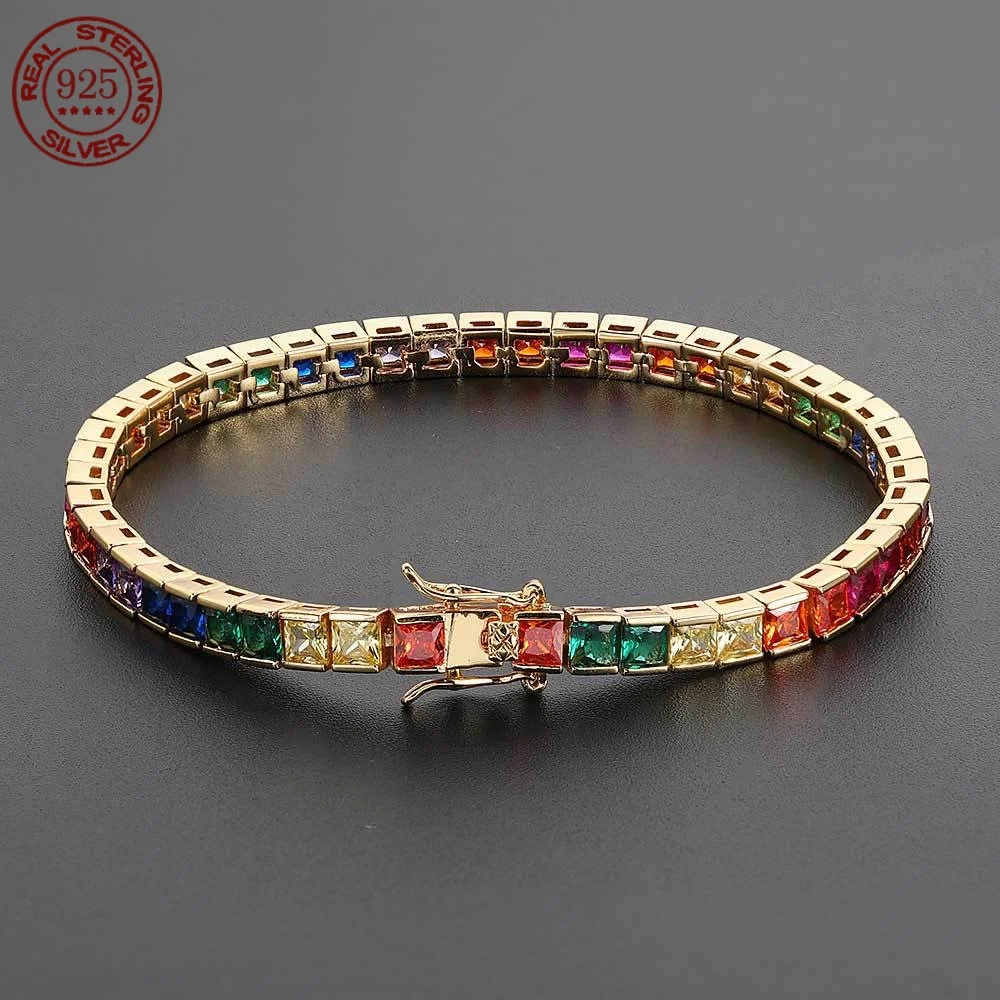 4mm fashion color tennis bracelet 925 sterling silver 18K gold plated inset color Zircon sparkling fashion bracelet jewelry gift
4mm fashion color tennis bracelet 925 sterling silver 18K gold plated inset color Zircon sparkling fashion bracelet jewelry gift