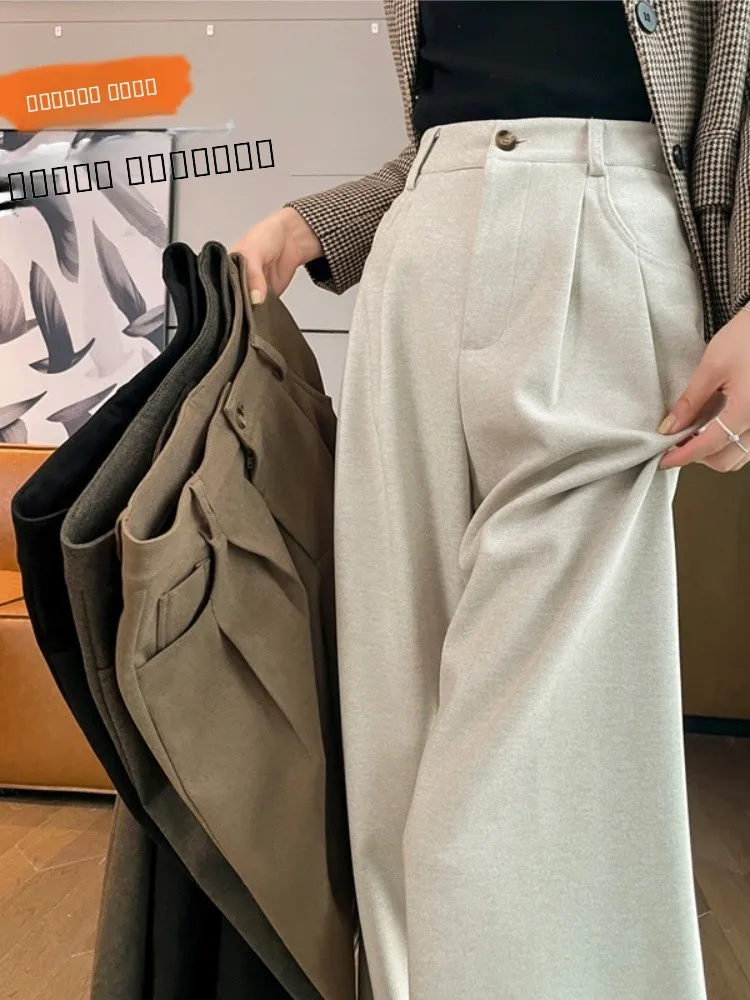 High Waist Thiened Woolen Trousers for Women Autumn Winter New Sle Commute Sle Straight Leg Pants Korean Version
High Waist Thiened Woolen Trousers for Women Autumn Winter New Sle Commute Sle Straight Leg Pants Korean Version