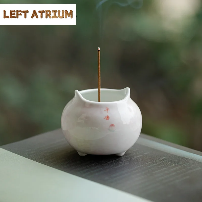 Pure Hand-painted Peach Powder Mini Incense Burner Creative Three Tripod Aromatherapy Furnace Ceramic Household Teaware Ornament
Pure Hand-painted Peach Powder Mini Incense Burner Creative Three Tripod Aromatherapy Furnace Ceramic Household Teaware Ornament