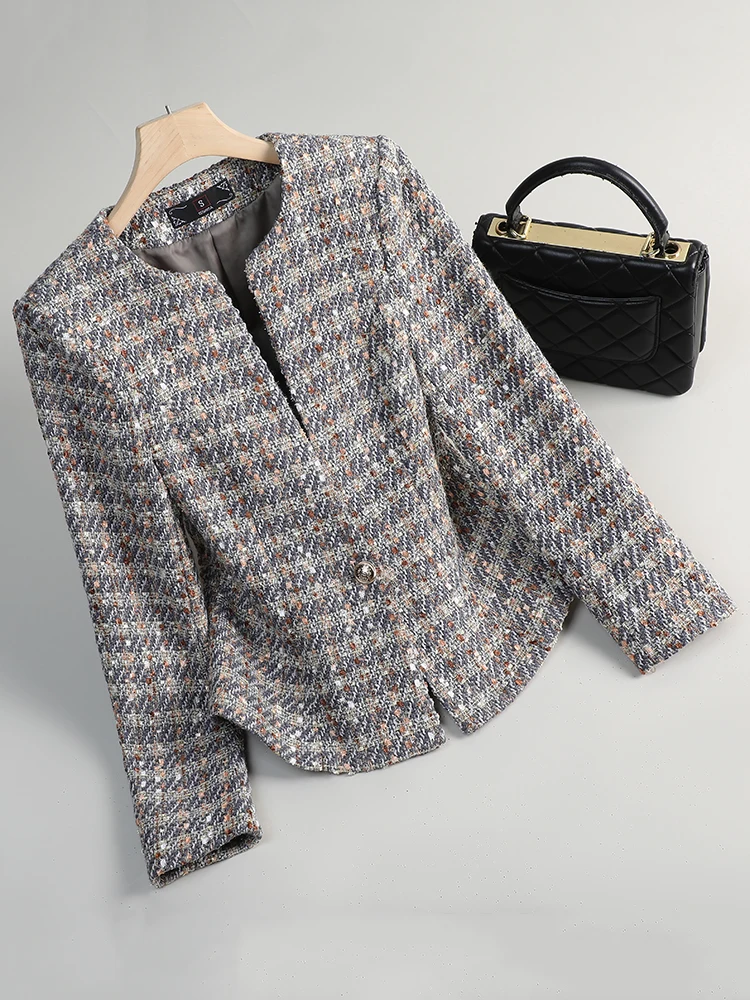 Gray Blue Plaid Autumn Winter Women's Blazer Ladies Casual Female Jacket Coat
Gray Blue Plaid Autumn Winter Women's Blazer Ladies Casual Female Jacket Coat