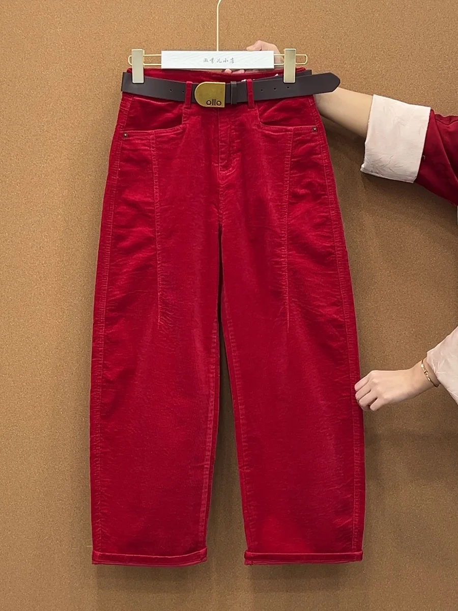 Вельветовые брюки прямого кроя с высокой талией и асимметричным разрезом, повседневные брюки для женщин больших размеров, длина 95 см
Вельветовые брюки прямого кроя с высокой талией и асимметричным разрезом, повседневные брюки для женщин больших размеров, длина 95 см