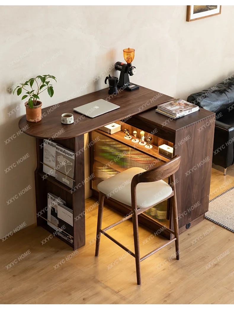 Black walnut telescopic bar cabinet, rock slab island partition cabinet living room balcony storage cabinet dining side cabinet
Black walnut telescopic bar cabinet, rock slab island partition cabinet living room balcony storage cabinet dining side cabinet