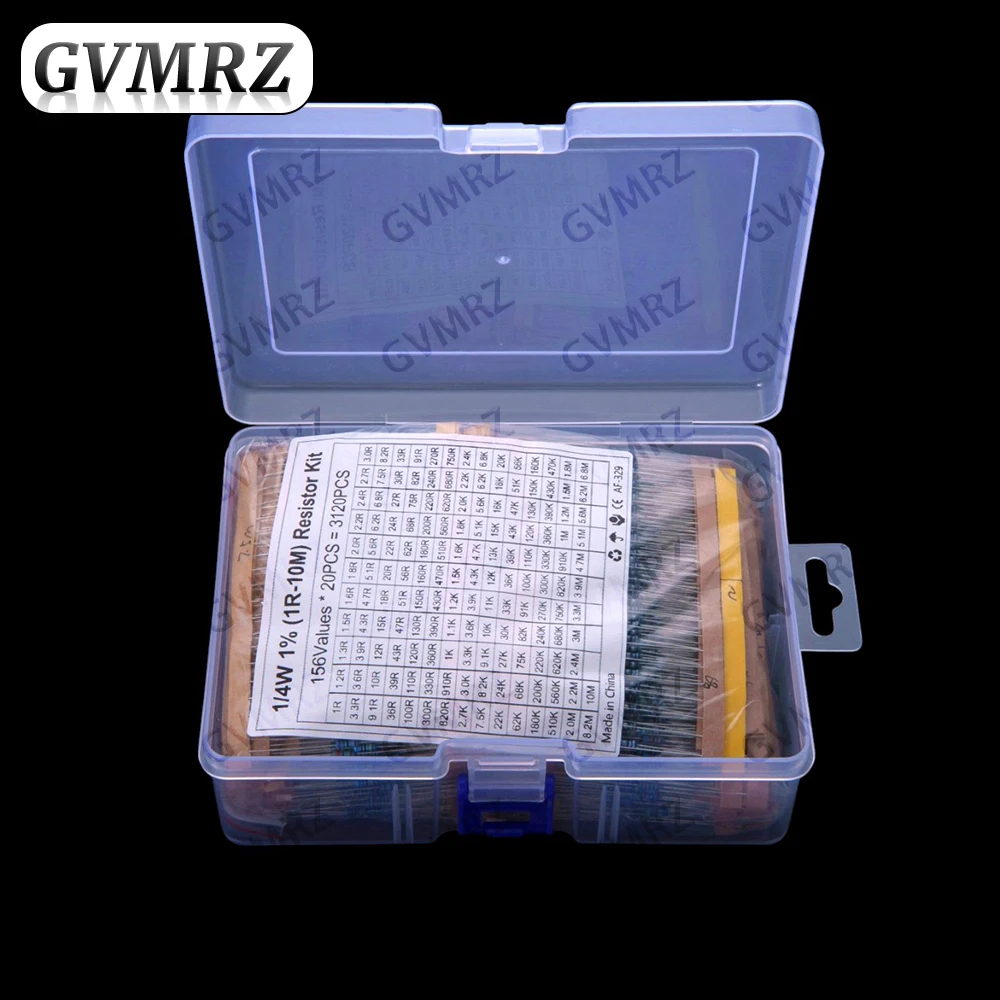 "130Values 156Values 1/6W 1/2W 1W 2W 1/4W Power Metal Film Resistor Kit 1R-10M Assortment Set 1ohm-10Mohm samples pack
"130Values 156Values 1/6W 1/2W 1W 2W 1/4W Power Metal Film Resistor Kit 1R-10M Assortment Set 1ohm-10Mohm samples pack