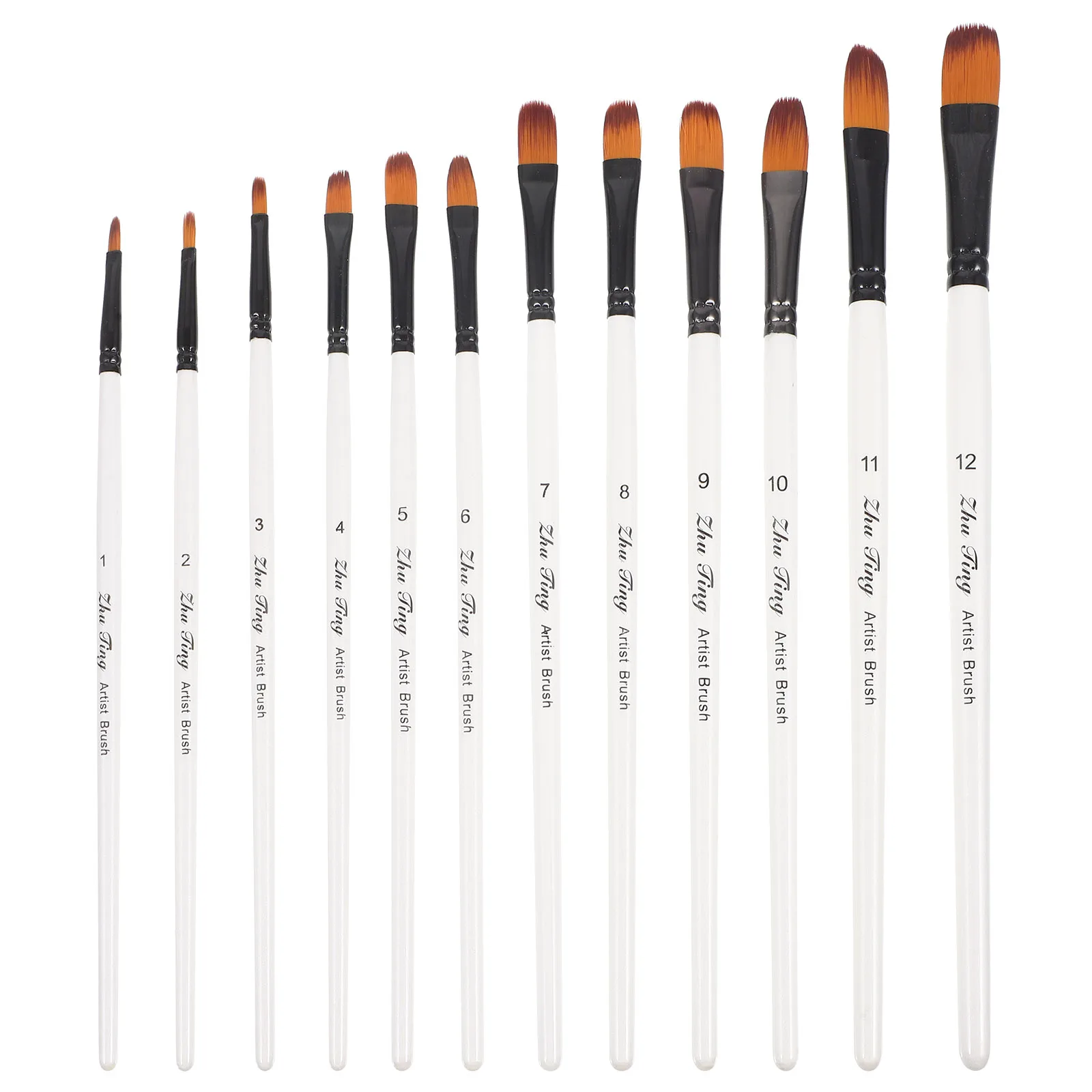 12 Pcs Painting Brush Set Round Bristle Nylon Hair Watercolor Oil Acrylic Brushes Durable Handle Flexible Tip Gifts Kids 
12 Pcs Painting Brush Set Round Bristle Nylon Hair Watercolor Oil Acrylic Brushes Durable Handle Flexible Tip Gifts Kids