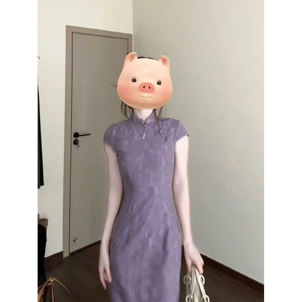 Summer Chinese Style Purple Cheongsam Modern for Women Slim Waist Sexy Long Qipao Dress Chinese Wedding Dress CH-137
Summer Chinese Style Purple Cheongsam Modern for Women Slim Waist Sexy Long Qipao Dress Chinese Wedding Dress CH-137