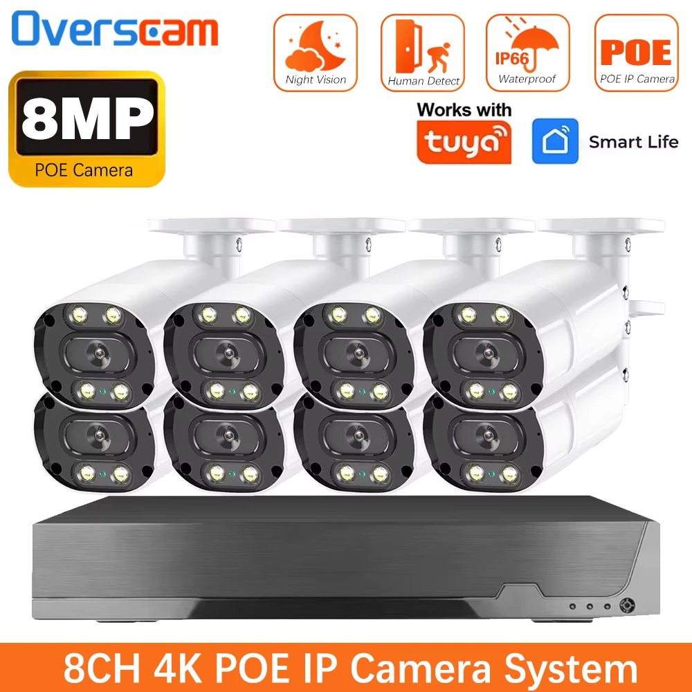 Tuya App 4K 8MP POE Security Camera System 8CH P2P AI Video Surveillance Kit Audio Record Outdoor Home Night Vision CCTV Nvr Set
Tuya App 4K 8MP POE Security Camera System 8CH P2P AI Video Surveillance Kit Audio Record Outdoor Home Night Vision CCTV Nvr Set