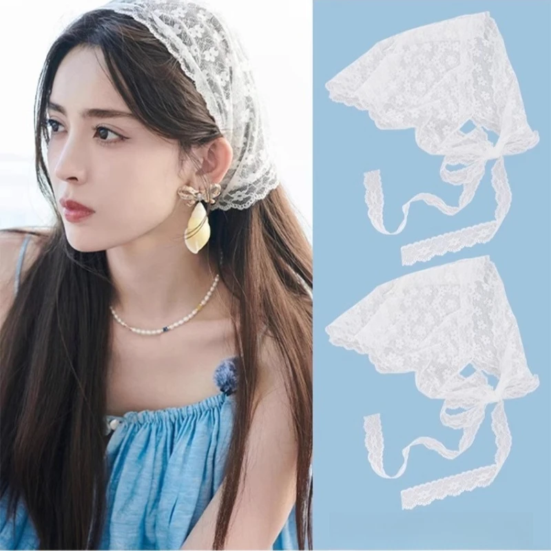 Female Floral Lace Net Triangle Headwrap Elegant French Headscarf Chic Hair Scarf for Spring Summer Daily Wear Hair Accessories
Female Floral Lace Net Triangle Headwrap Elegant French Headscarf Chic Hair Scarf for Spring Summer Daily Wear Hair Accessories