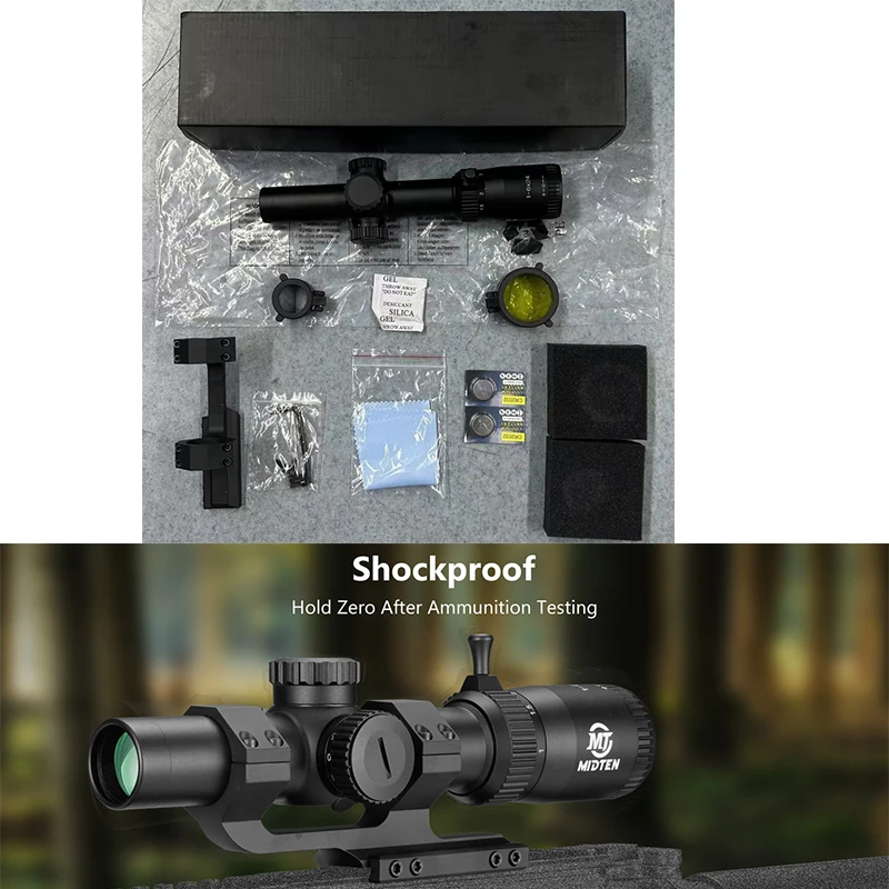 MidTen Rifle Scope 1-6x24 LPVO Riflescope SFP Circle Dot Reticle Optics Sight with 30mm Cantilever Mount for Picatinny Rail
MidTen Rifle Scope 1-6x24 LPVO Riflescope SFP Circle Dot Reticle Optics Sight with 30mm Cantilever Mount for Picatinny Rail
