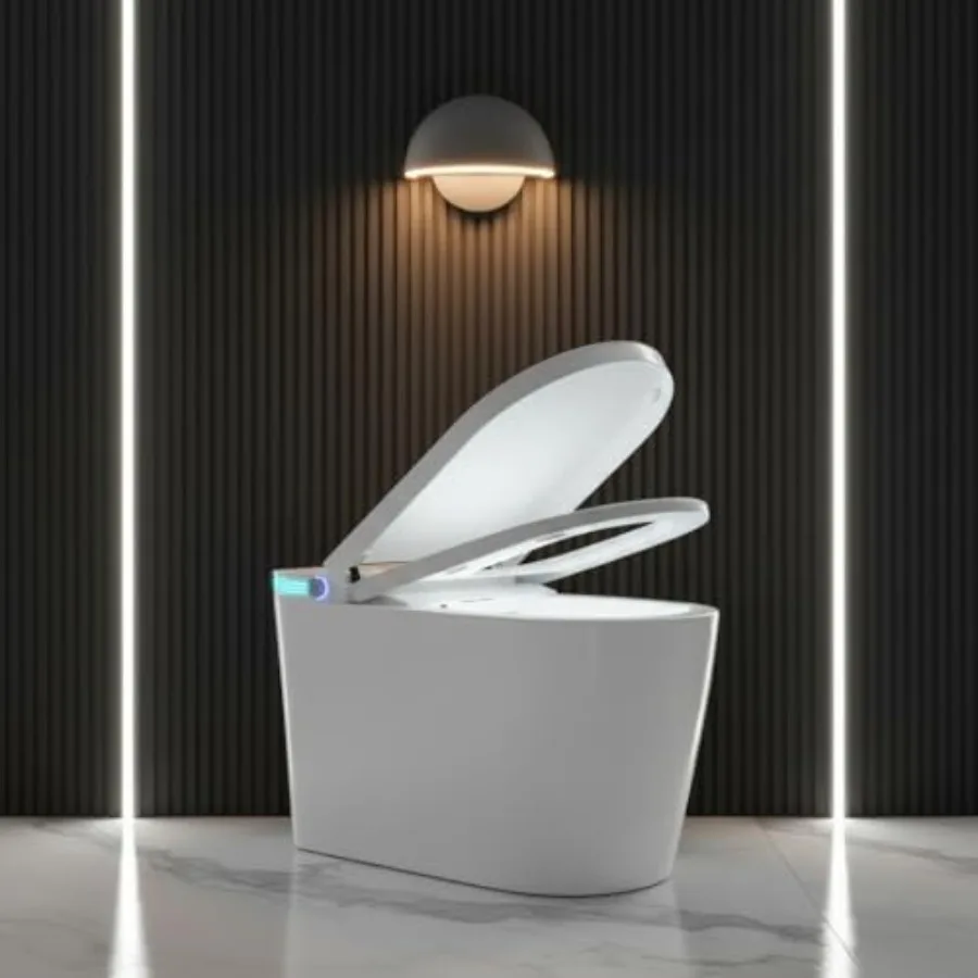 Electric Smart Toilet with Bidet for Modern Homes, Ceramic White, Tankless One-Piece Design with Heated Seat, Warm Water Wash,
Electric Smart Toilet with Bidet for Modern Homes, Ceramic White, Tankless One-Piece Design with Heated Seat, Warm Water Wash,