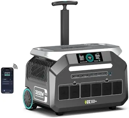 IEE 3200W Portable Power Station P3200, 2048Wh Solar Generator, 1800W AC Charging & 1000W Solar Charging, LiFePO4
IEE 3200W Portable Power Station P3200, 2048Wh Solar Generator, 1800W AC Charging & 1000W Solar Charging, LiFePO4