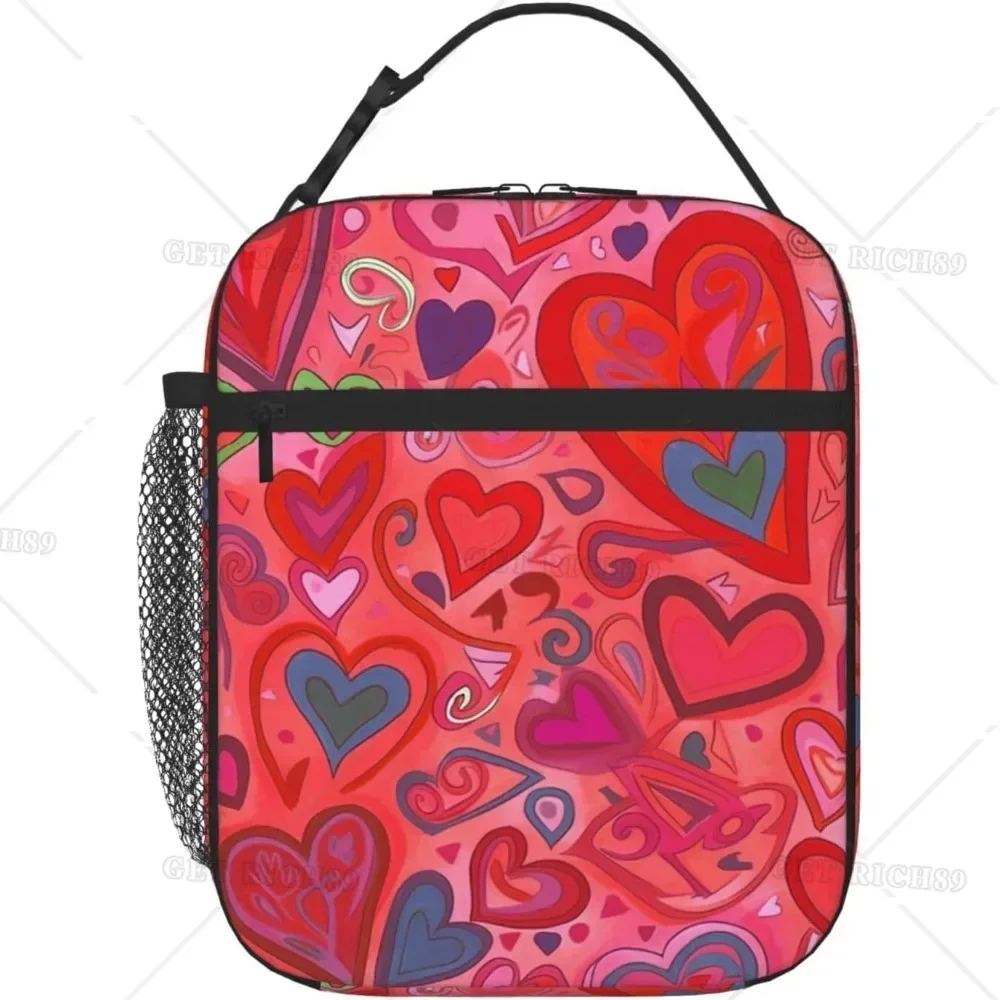 Valentine's Day Print Portable Lunch Bag for Women Insulated Cooler Box Tote Bags Love Hearts Container for Work Picnic Travel
Valentine's Day Print Portable Lunch Bag for Women Insulated Cooler Box Tote Bags Love Hearts Container for Work Picnic Travel