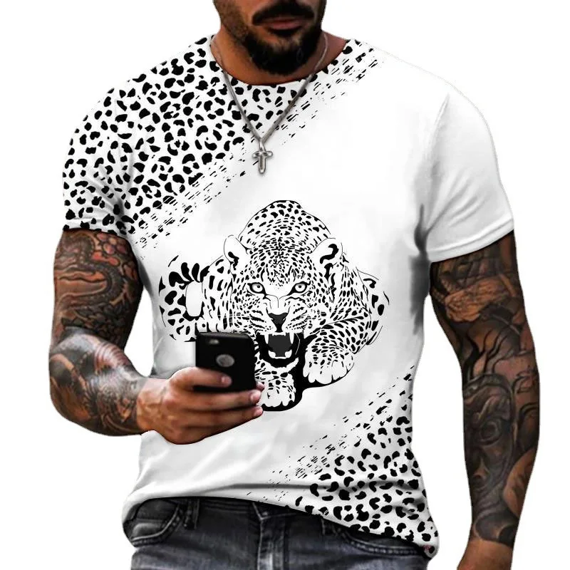 Street funny 3D digital printing leopard graphic loose and breathable sports short sleeved casual T-shirt for men
Street funny 3D digital printing leopard graphic loose and breathable sports short sleeved casual T-shirt for men