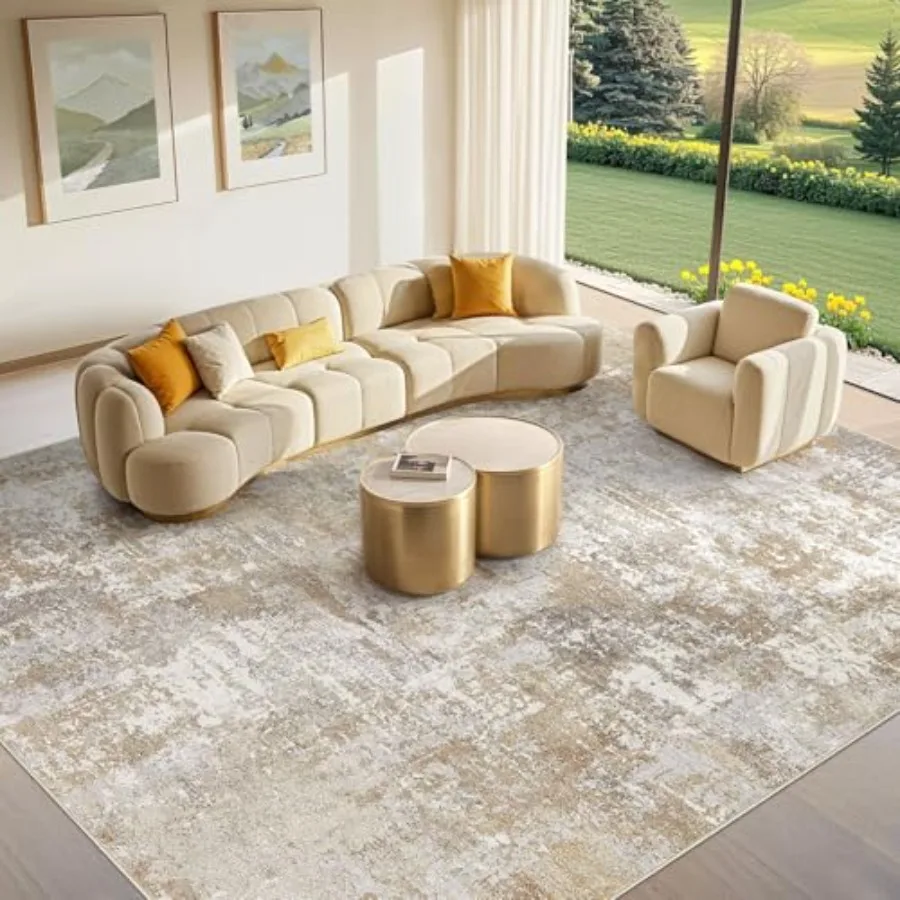 Washable 8x10 area rug for living room: modern abstract neutral large soft thin rug in brown grey non-slip indoor carpet for be
Washable 8x10 area rug for living room: modern abstract neutral large soft thin rug in brown grey non-slip indoor carpet for be