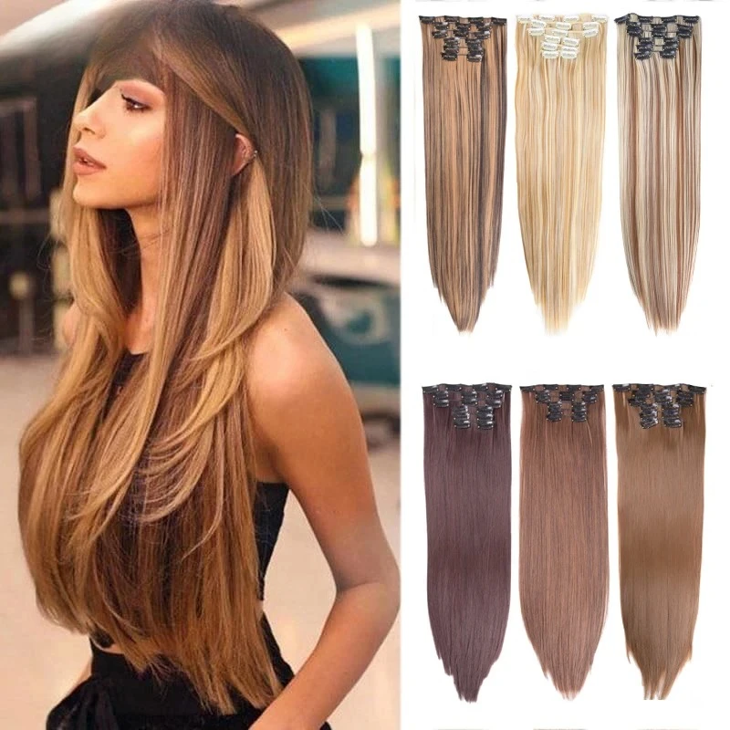 Заколки для наращивания волос, длинные прямые волосы, заколки для наращивания волос, 22 дюйма, 6 шт., синтетические накладные волосы для женщин
Заколки для наращивания волос, длинные прямые волосы, заколки для наращивания волос, 22 дюйма, 6 шт., синтетические накладные волосы для женщин