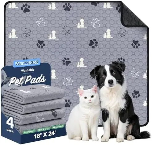 Многоразовые впитывающие и нескользящие пеленки для собак WanpeeGoo, 18x24 дюйма, серые – для щенков и домашних животных
Многоразовые впитывающие и нескользящие пеленки для собак WanpeeGoo, 18x24 дюйма, серые – для щенков и домашних животных