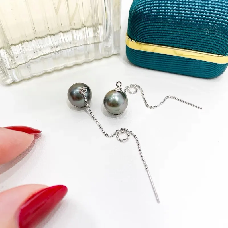 Charming AAA+++ 9-10mm Natural Tahitian Black Green Round Pearl Earring 925 Silver
Charming AAA+++ 9-10mm Natural Tahitian Black Green Round Pearl Earring 925 Silver