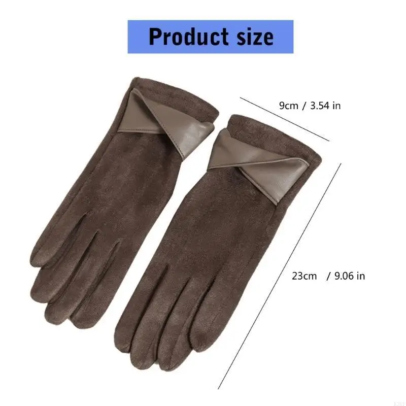 K3KF Fashionable Women's Gloves Soft Sueded Hand Gloves with Fleece Lining and Decorative Bows Winter Autumn Warm Handwear
K3KF Fashionable Women's Gloves Soft Sueded Hand Gloves with Fleece Lining and Decorative Bows Winter Autumn Warm Handwear