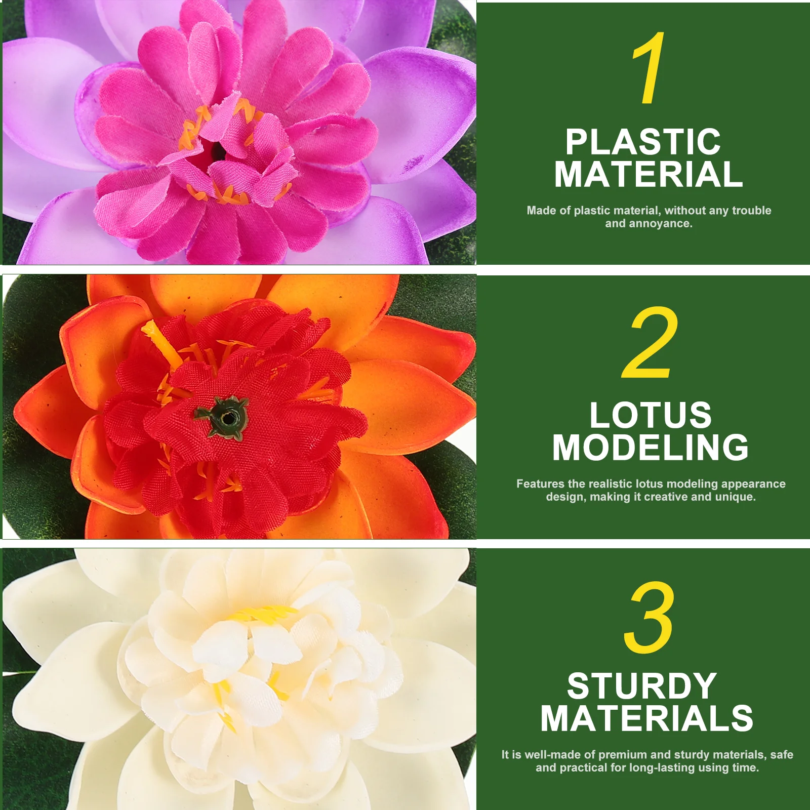 Delicate Eco-Friendly Lotus Flower Decor 9Pcs Lifelike Artificial Water Lily for
Delicate Eco-Friendly Lotus Flower Decor 9Pcs Lifelike Artificial Water Lily for