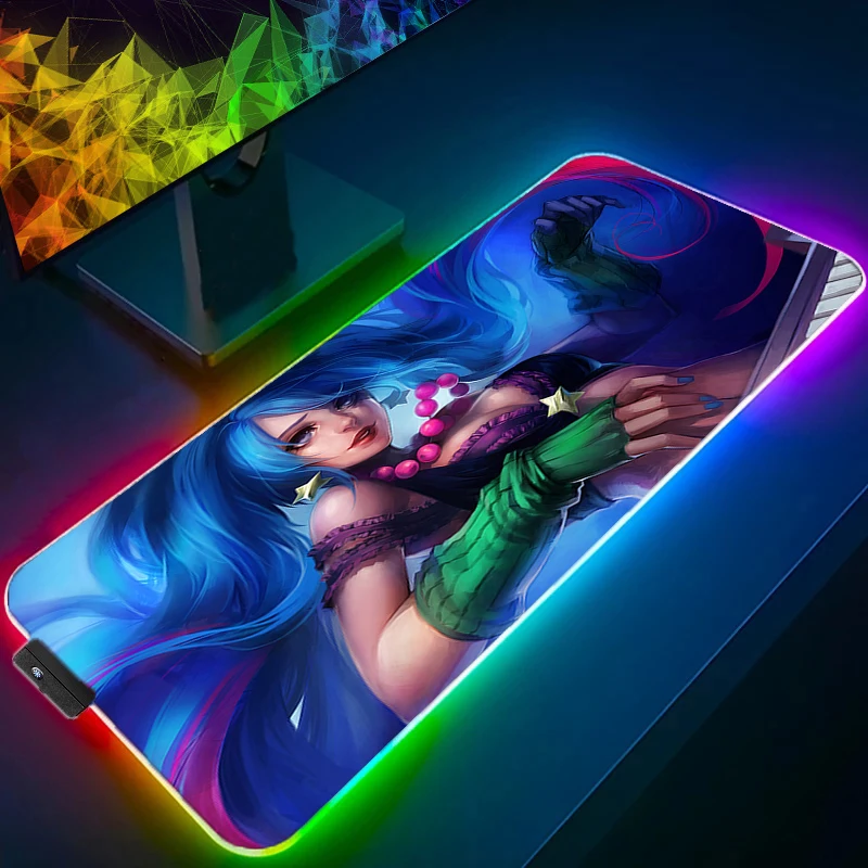 Светодиодный игровой коврик для мыши L-league Of Legends Sona, большой компьютерный RGB коврик для мыши, настольный коврик, коврик для ПК, клавиатура, аксессуары для геймера, стол
Светодиодный игровой коврик для мыши L-league Of Legends Sona, большой компьютерный RGB коврик для мыши, настольный коврик, коврик для ПК, клавиатура, аксессуары для геймера, стол