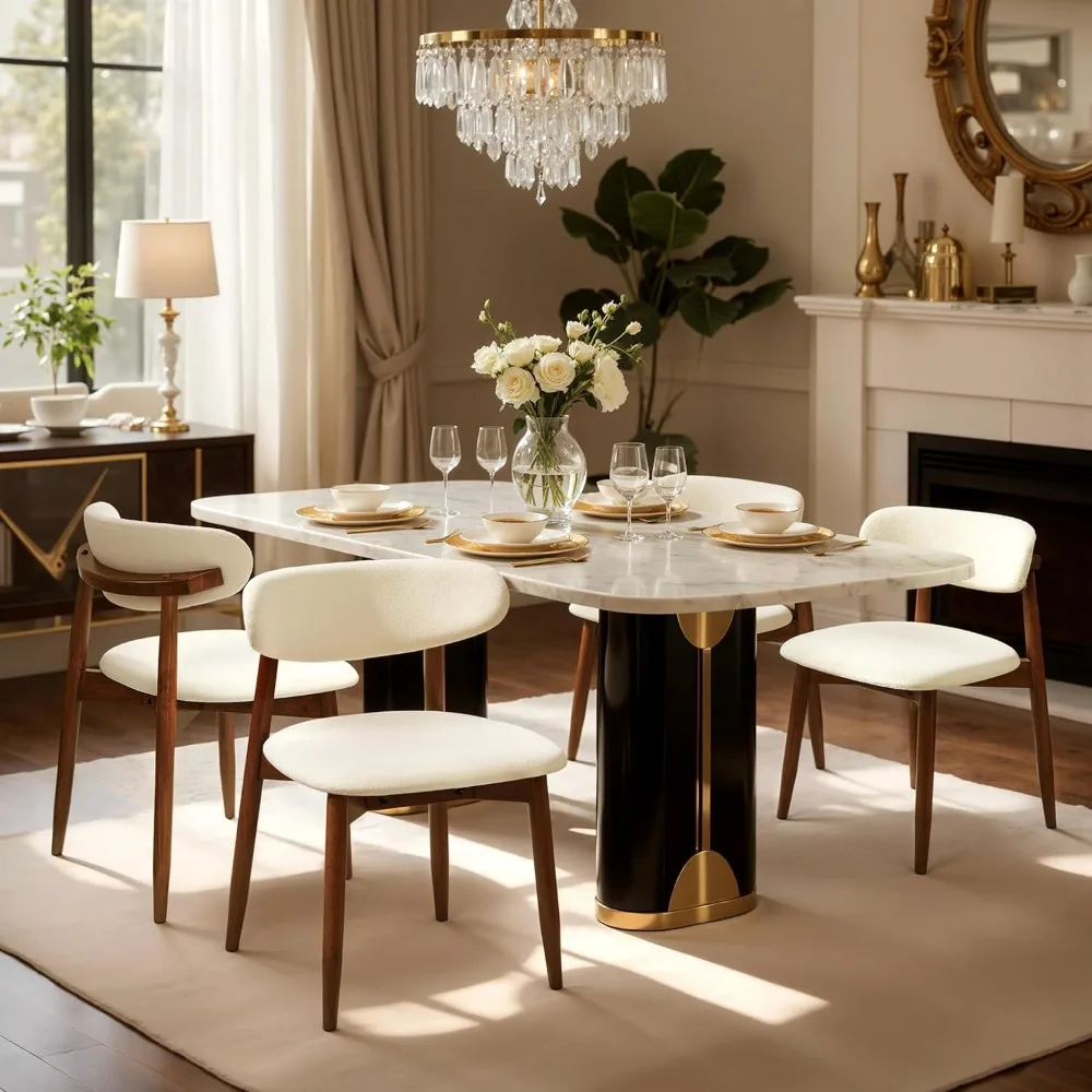 Dining Chairs Upholstered Wooden Dining Room Chairs, Mid Century Modern Fabric Kitchen Chair with Ergonomic Curved Backrest
Dining Chairs Upholstered Wooden Dining Room Chairs, Mid Century Modern Fabric Kitchen Chair with Ergonomic Curved Backrest