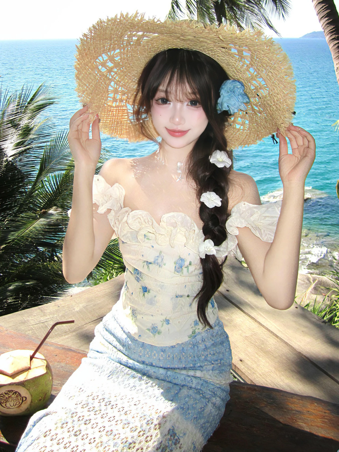 Dopamine Beach Vacation Floral Embroidery Top Skirt Set Women's Sweet Style High Waist Midi Skirt Two-Piece Suit Summer Fashion
Dopamine Beach Vacation Floral Embroidery Top Skirt Set Women's Sweet Style High Waist Midi Skirt Two-Piece Suit Summer Fashion