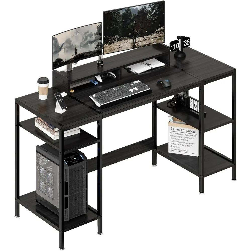 55 inch Black Computer Desk Gaming Desk with Monitor Stand Home Office for 2 Monitors Writing Desk with Adjustable Storage
55 inch Black Computer Desk Gaming Desk with Monitor Stand Home Office for 2 Monitors Writing Desk with Adjustable Storage