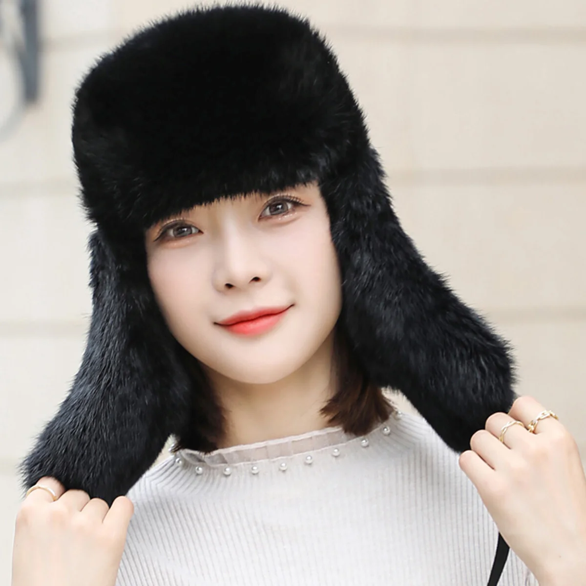 FEIMANYUAN Winter Real Rabbit Fur Earflap Hat Russia For Women Winter Warm Genuine Rabbit Fur Bomber Hats
FEIMANYUAN Winter Real Rabbit Fur Earflap Hat Russia For Women Winter Warm Genuine Rabbit Fur Bomber Hats