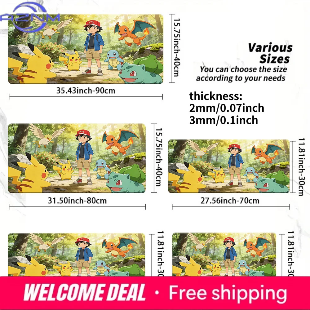 Pokemon Ash & Starters Forest Adventure Gaming Desk Mat Non-Slip Washable Mouse Pad
Pokemon Ash & Starters Forest Adventure Gaming Desk Mat Non-Slip Washable Mouse Pad