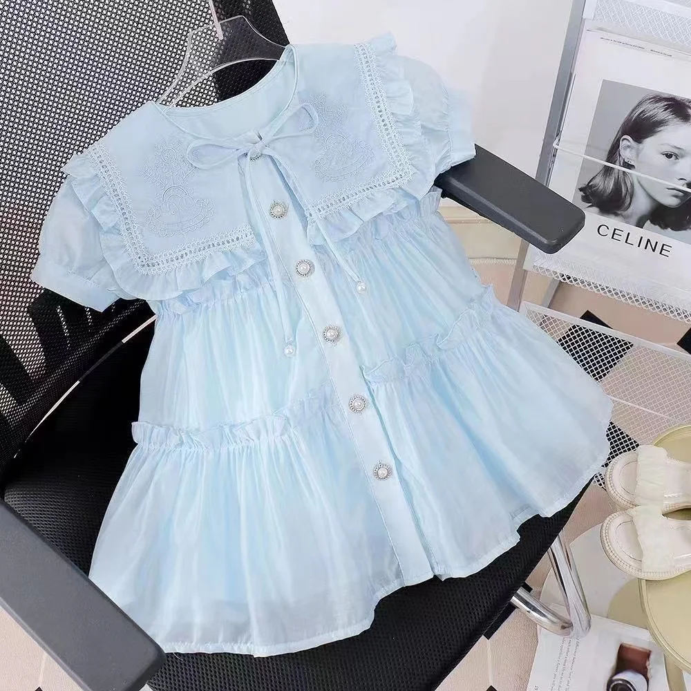 Children's Clothing Summer Girls Cream Blue Light Luxury Custom Western-style Princess Dress 2024 New Small Fresh Skirt Trend
Children's Clothing Summer Girls Cream Blue Light Luxury Custom Western-style Princess Dress 2024 New Small Fresh Skirt Trend
